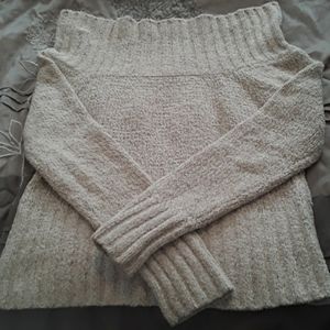 White House Black Off shoulder turtle neck sweater